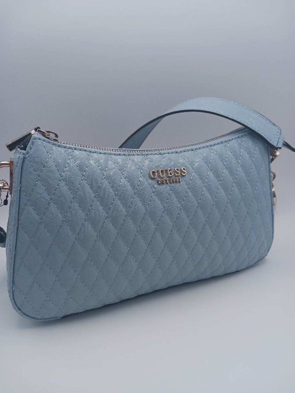 GUESS - Betula Shimmering Quilted Bag in Stormy Blue